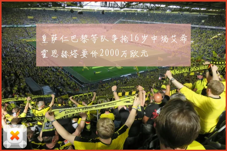 皇萨仁巴黎等队争抢16岁中场艾希霍恩赫塔要价2000万欧元